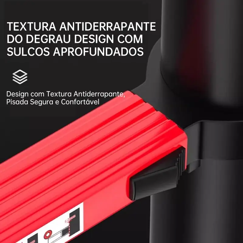 Escada Telescópica Dupla 5m 13 Degraus Dobrável Alumínio Antiderrapante 150kg — imagem 5